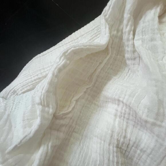 Free People White Muslim Cotton Sleeveless Sundress w Orange Stitching - Large - Picture 6 of 9